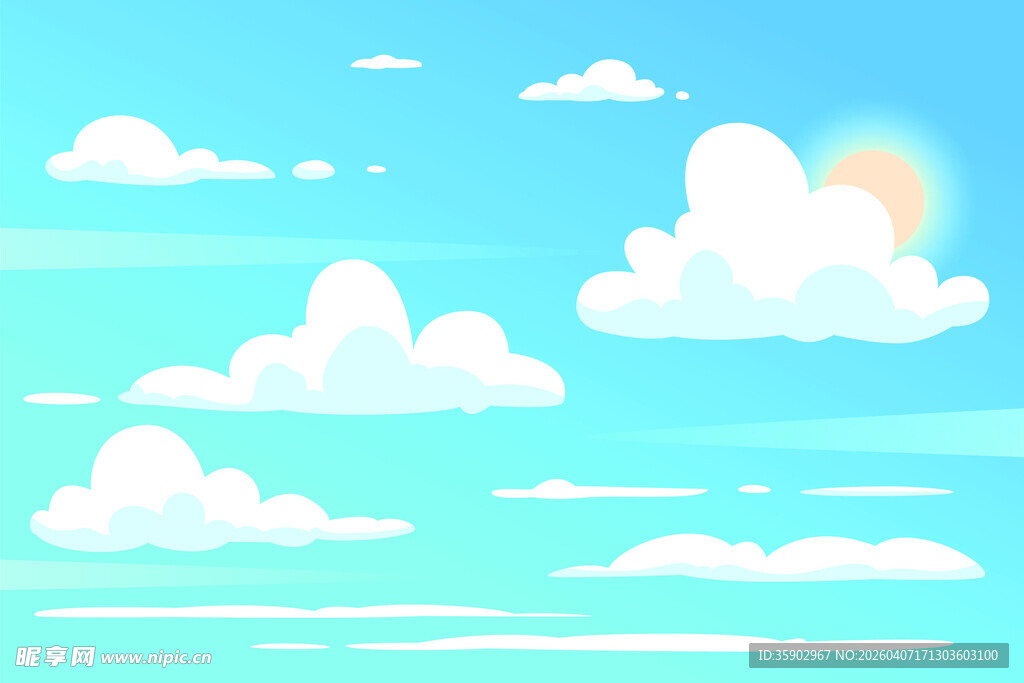 蓝天白云下的晴朗天空