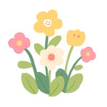 可爱手绘花卉插画