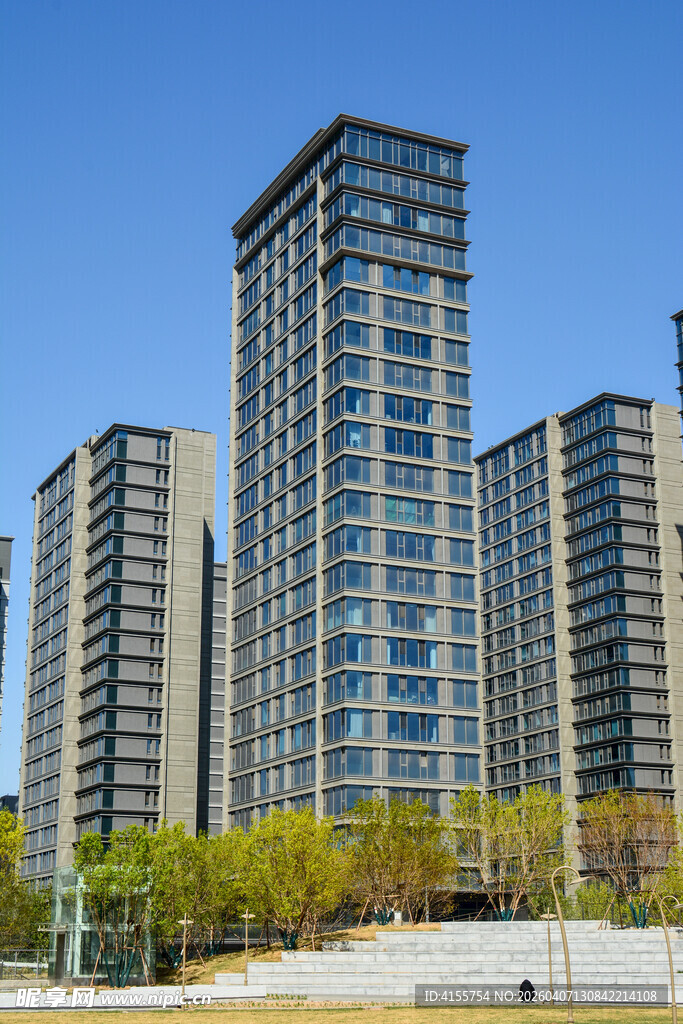现代高层住宅建筑群景观
