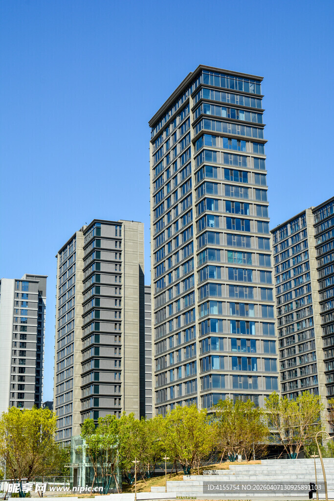 现代高层住宅建筑群景观