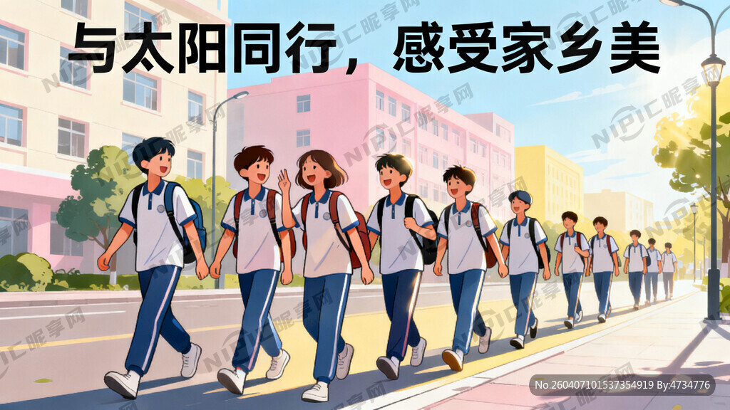 主题是与太阳同行 感受家乡美