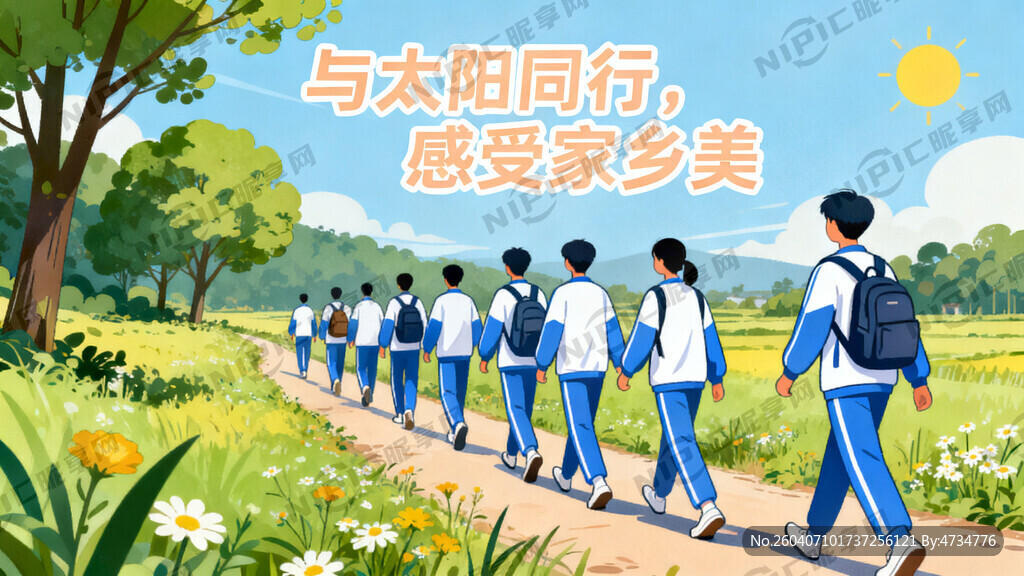 主题是与太阳同行 感受家乡美