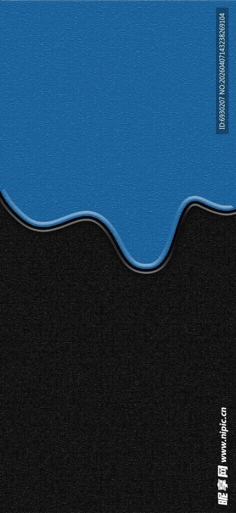 蓝色墨渍流淌黑色背景