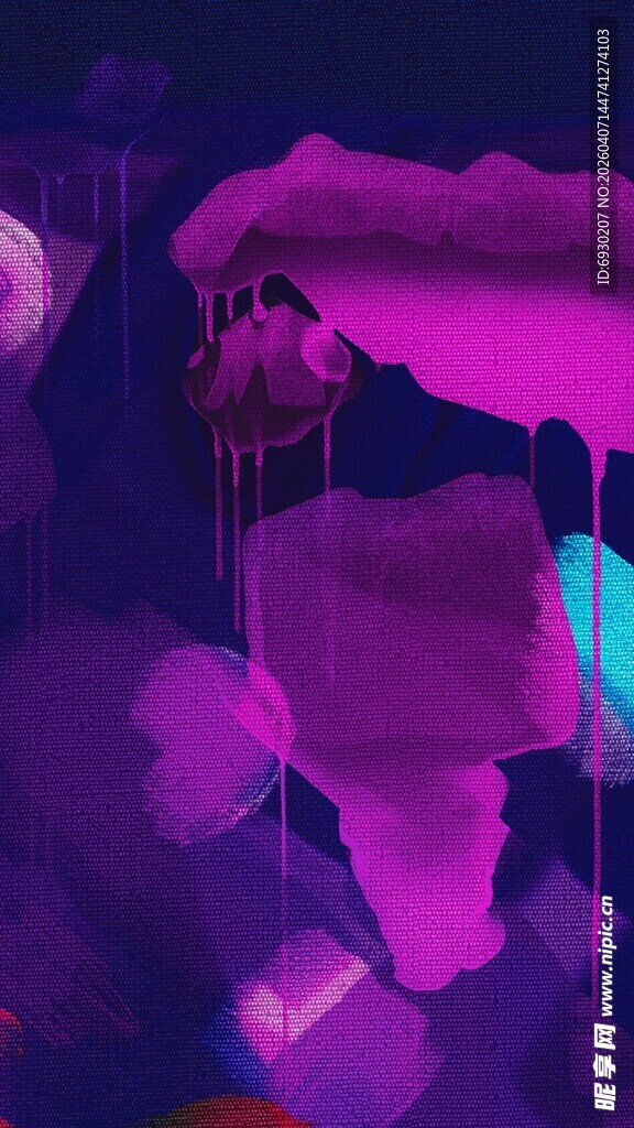 梦幻紫色抽象艺术场景