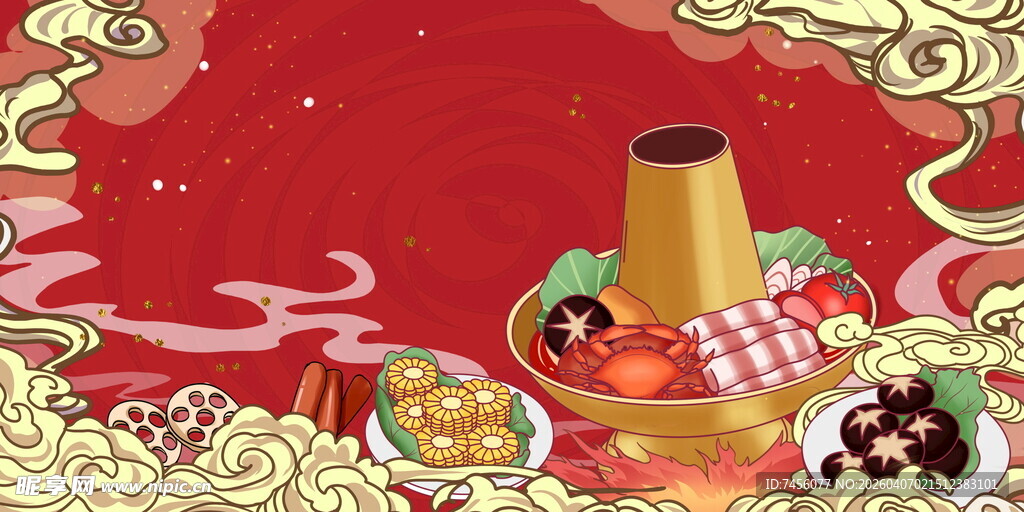 喜庆火锅场景传统美食氛围