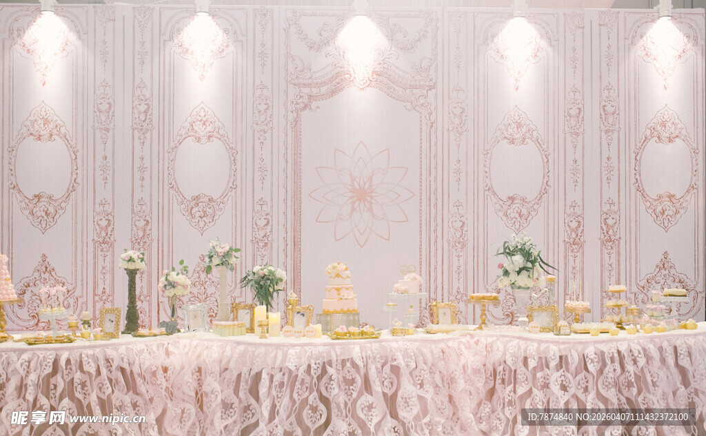 浪漫粉色婚礼宴会布置