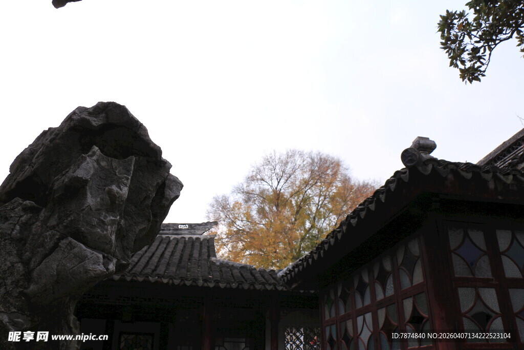 中式庭院与奇石景观