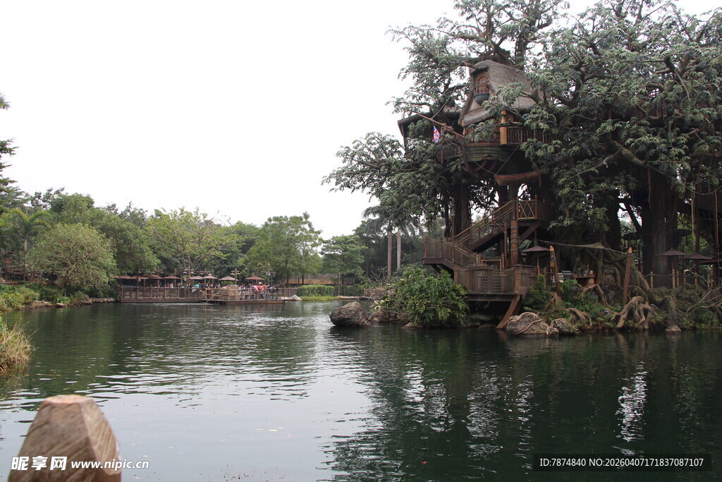 宁静湖畔的自然景致