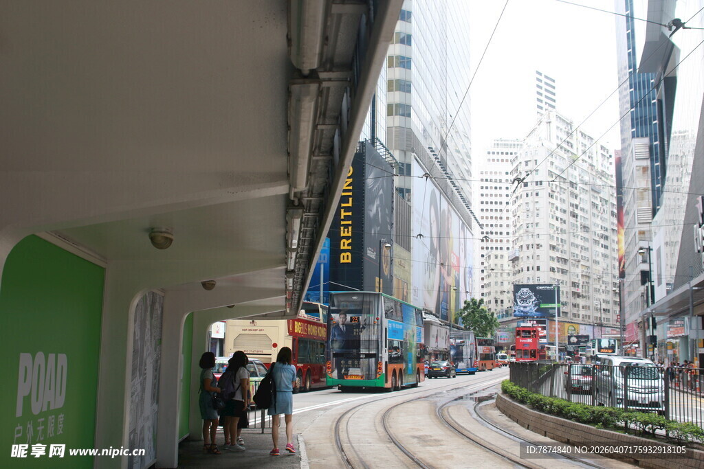 城市街道有轨电车场景