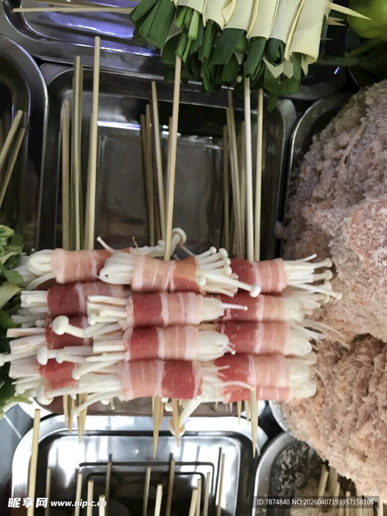 美味涮串 培根卷竹签串串香