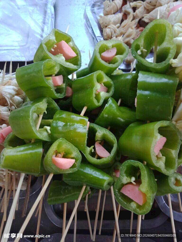 青椒酿肉串