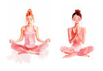 瑜伽冥想插画