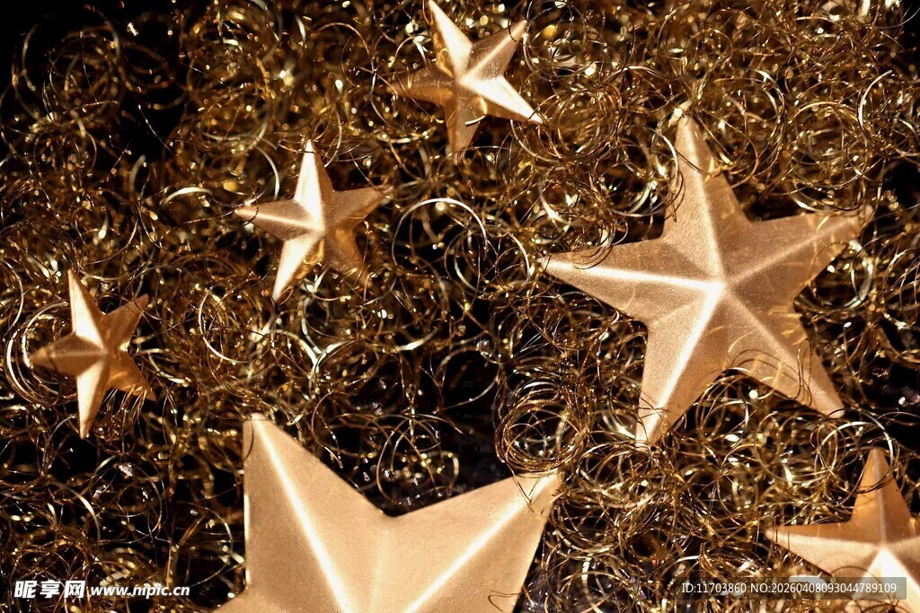 金色星星装饰闪耀迷人电脑壁纸