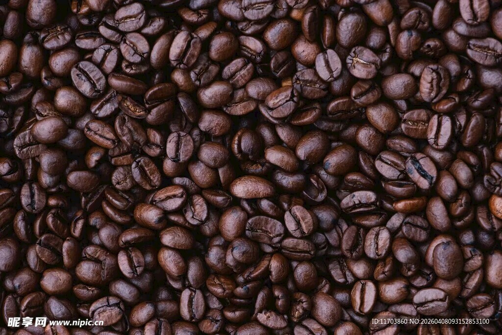 饱满咖啡豆特写电脑壁纸 