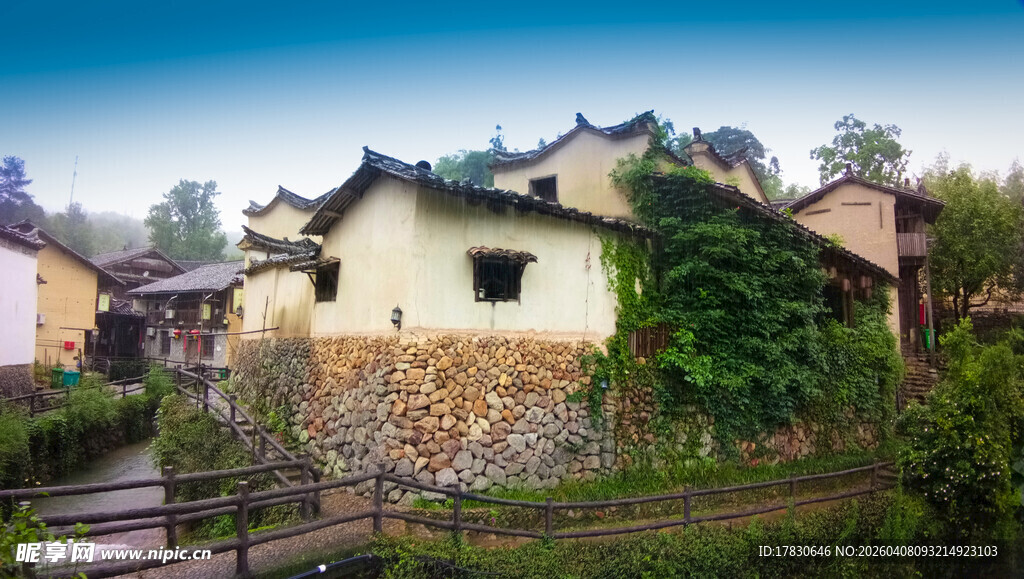 乡村古朴民居自然景致