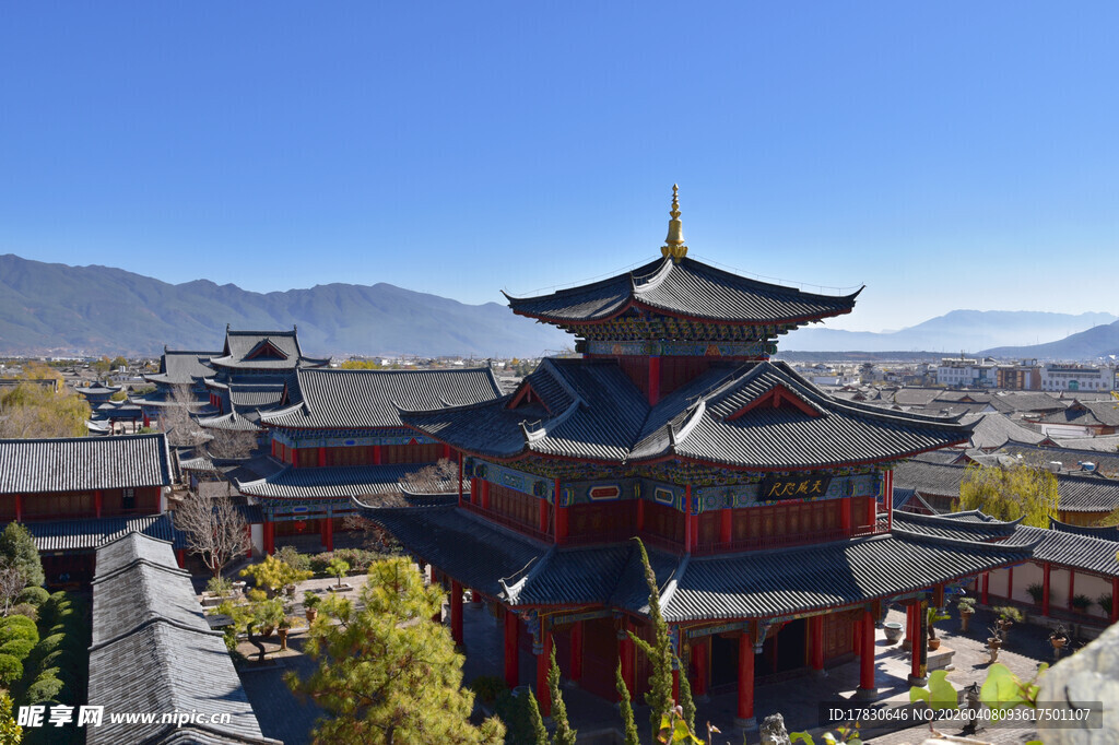 中式古建筑群景观