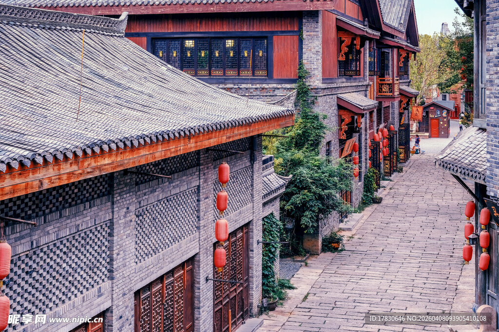 古色古香的中式街巷景观