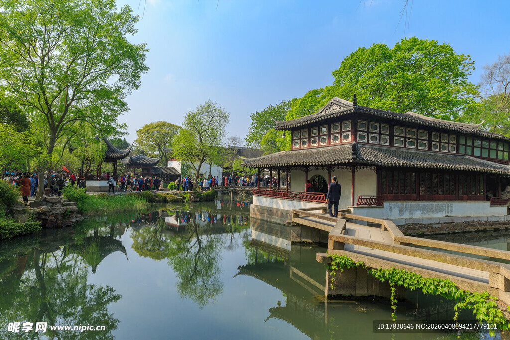 江南水乡古桥流水景致