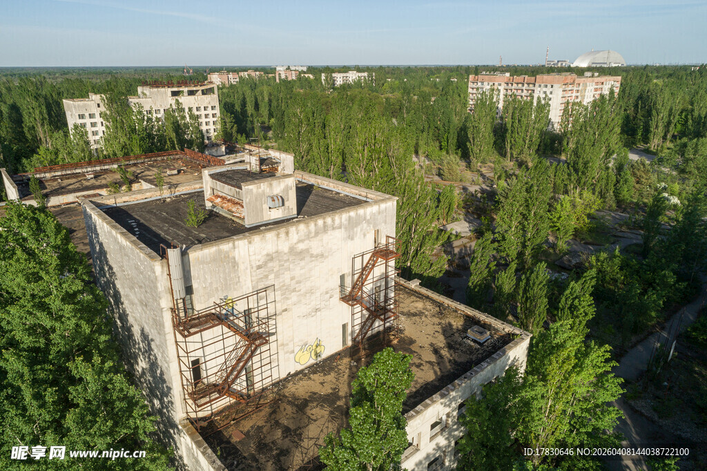 废弃建筑被绿植环绕