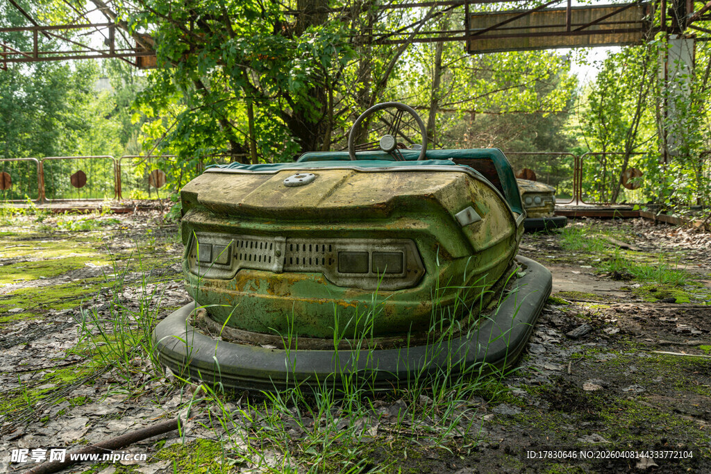 废弃丛林中的老式汽车