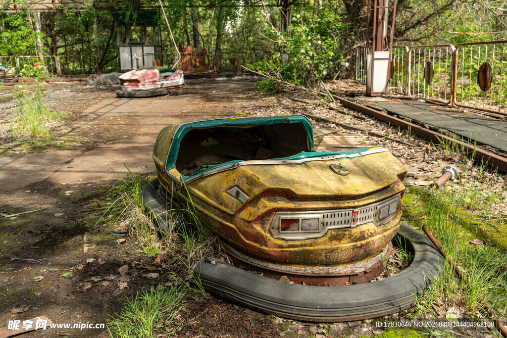 废弃林中碰碰车