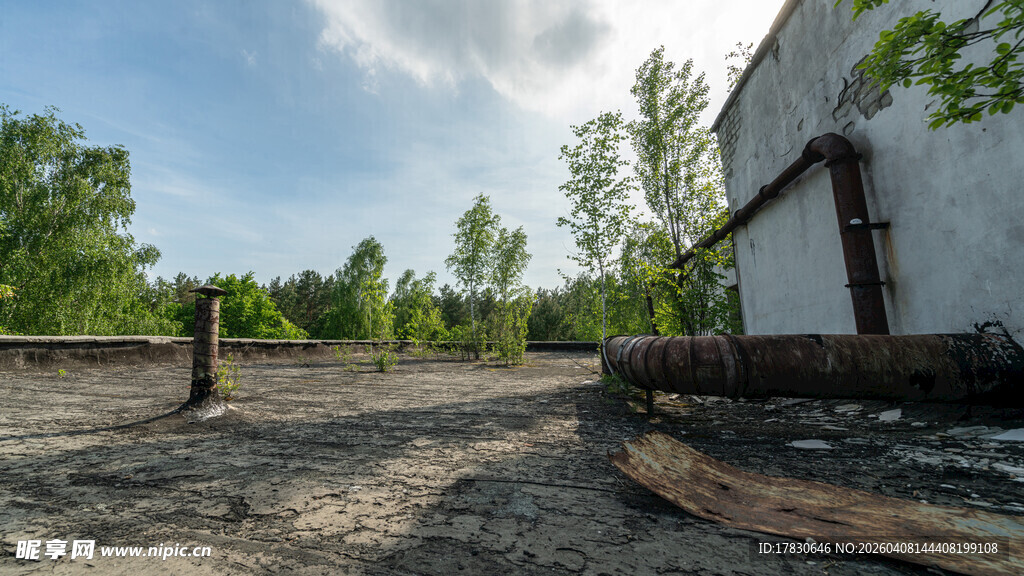 废弃场地的荒芜景象