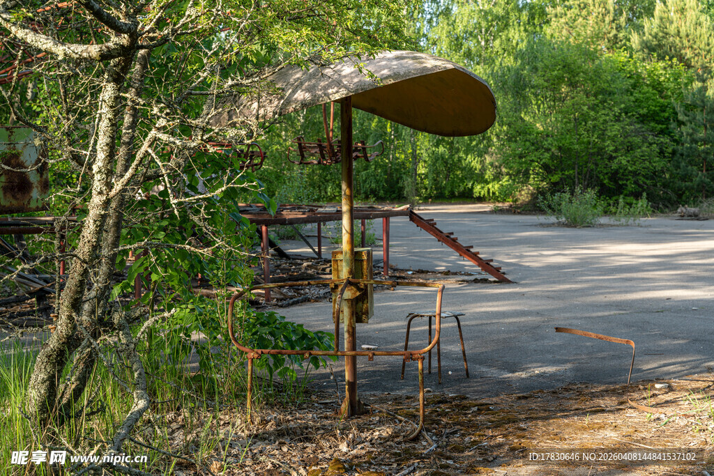户外木质健身设施在林间