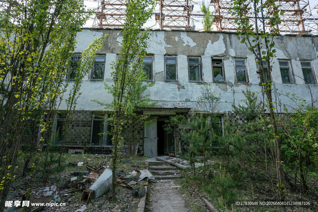 废弃楼房被绿植环绕