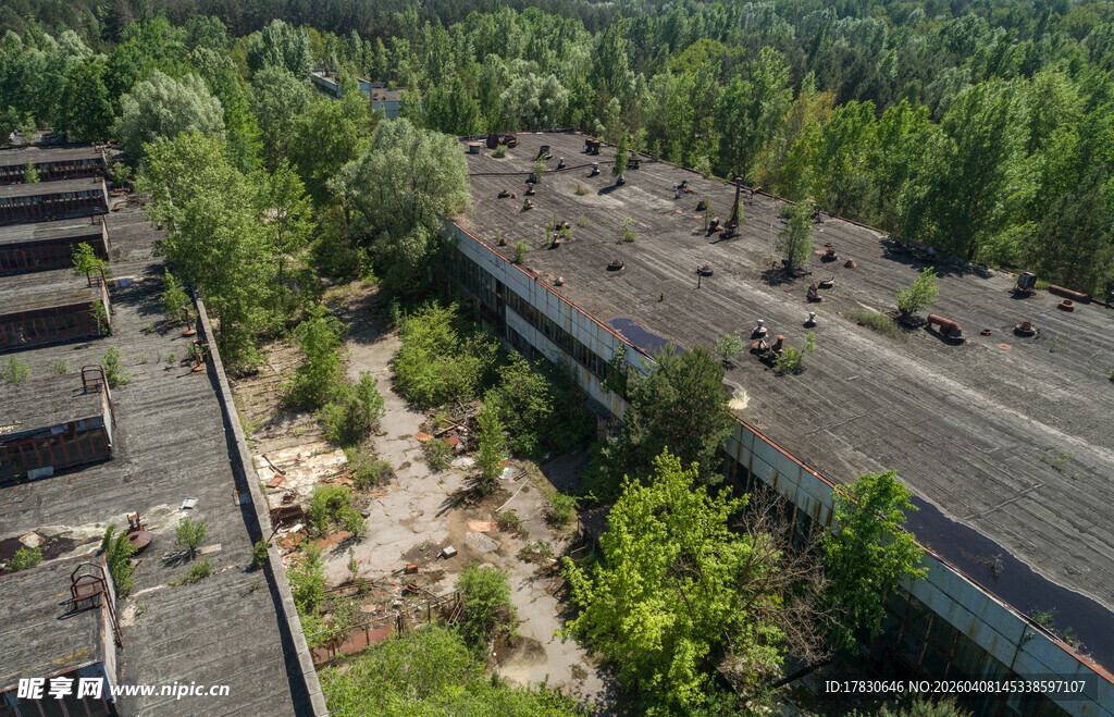 废弃停车场的自然景象