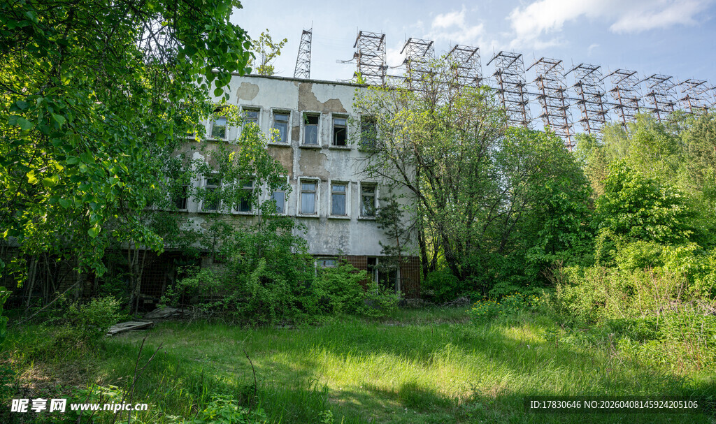 废弃建筑被绿植环绕