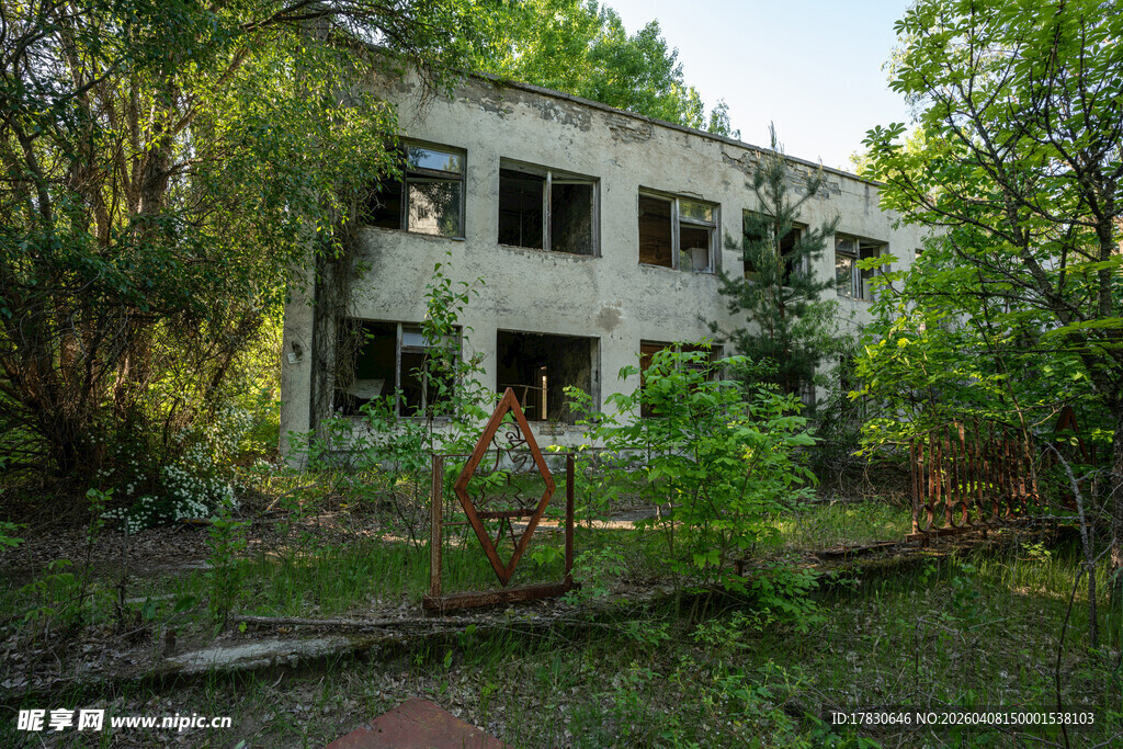 废弃房屋被绿植环绕