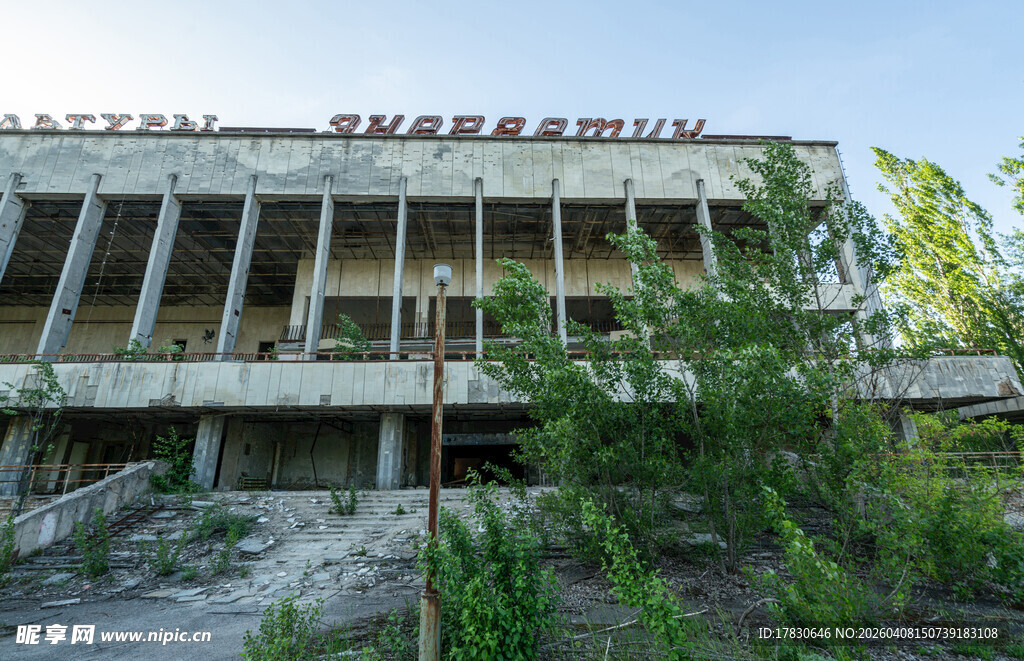 废弃建筑旁杂草丛生