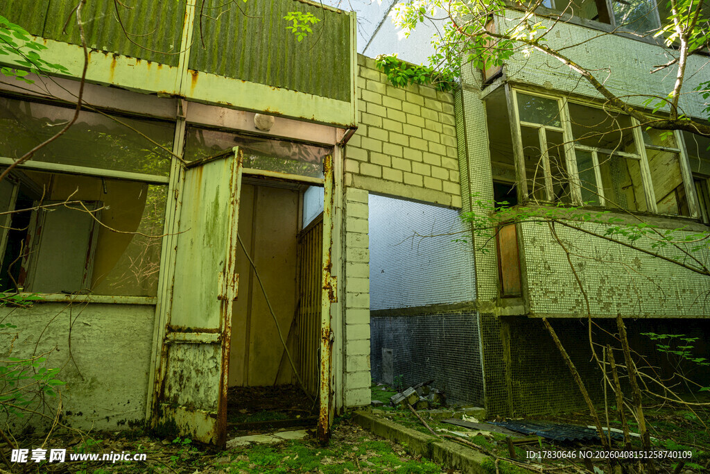 废弃房屋的自然侵蚀景象