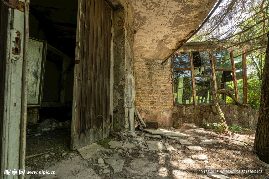 废弃小屋的荒芜景象