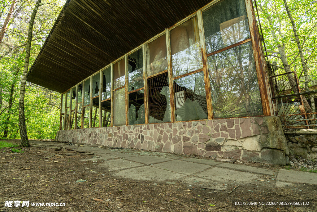 林间木屋静谧自然之景