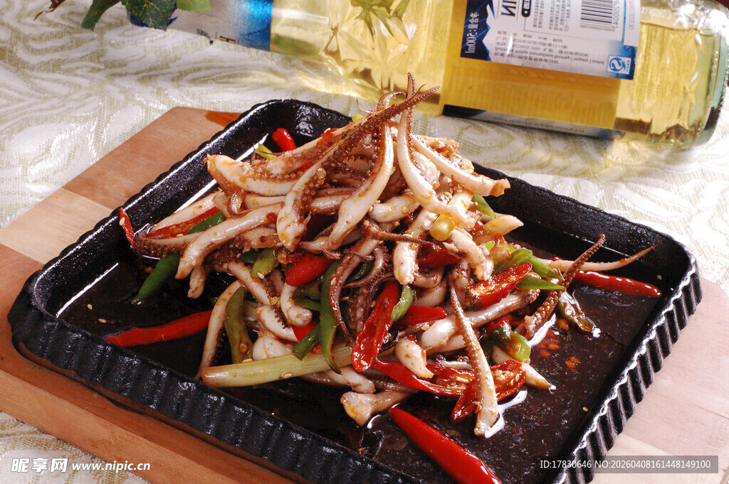 爆炒铁板鱿鱼须