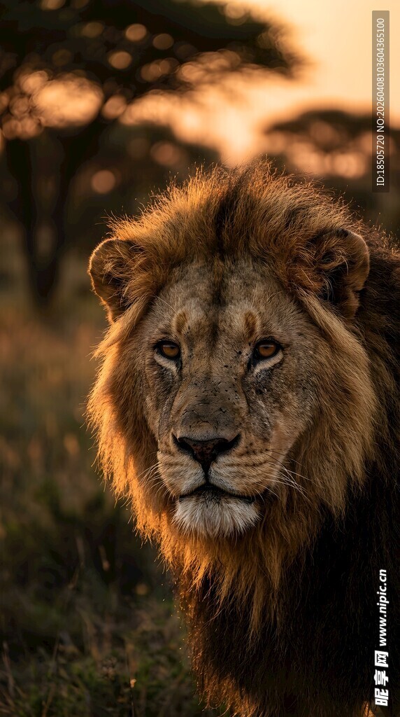 夕阳下的雄狮