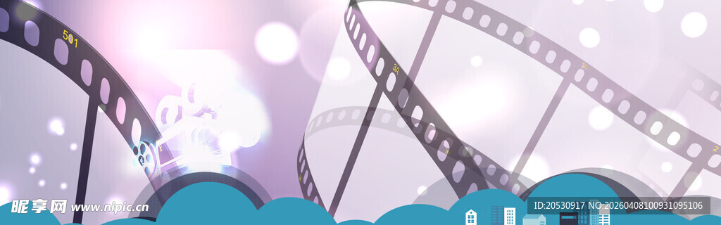 梦幻胶片与云朵场景