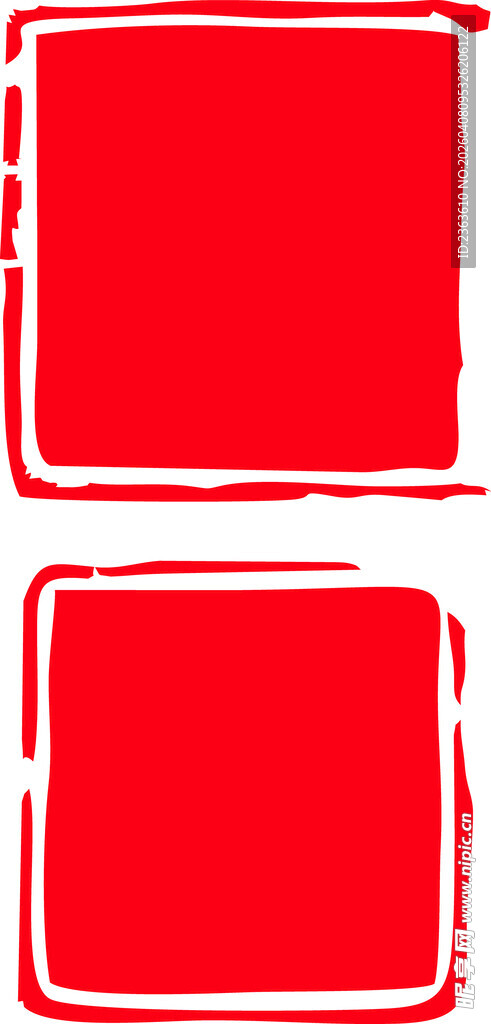 红色方形边框图案