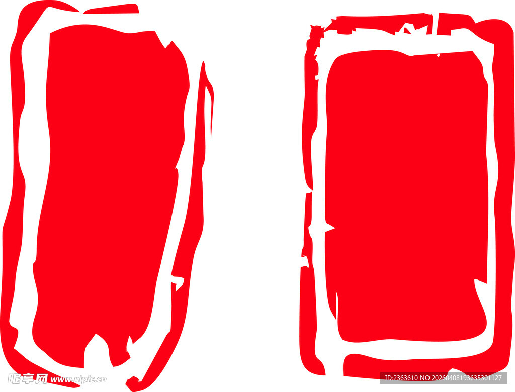 红色印章形状图案