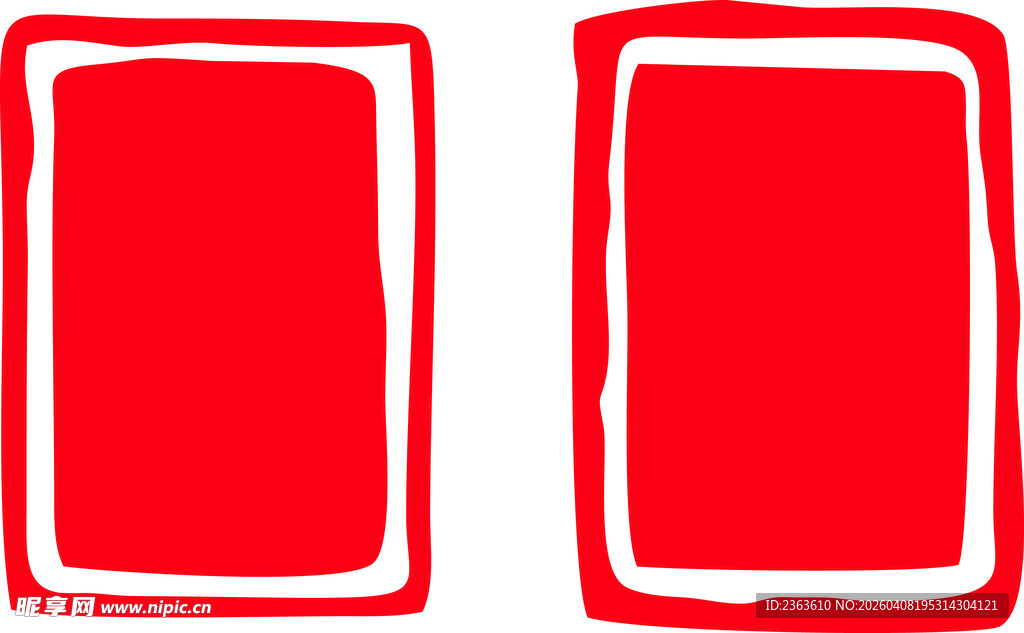 双红色方框图案设计