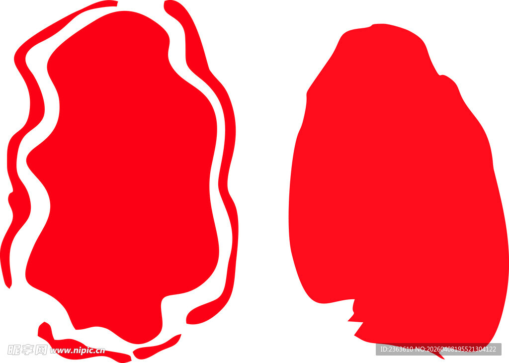 红色不规则形状图形