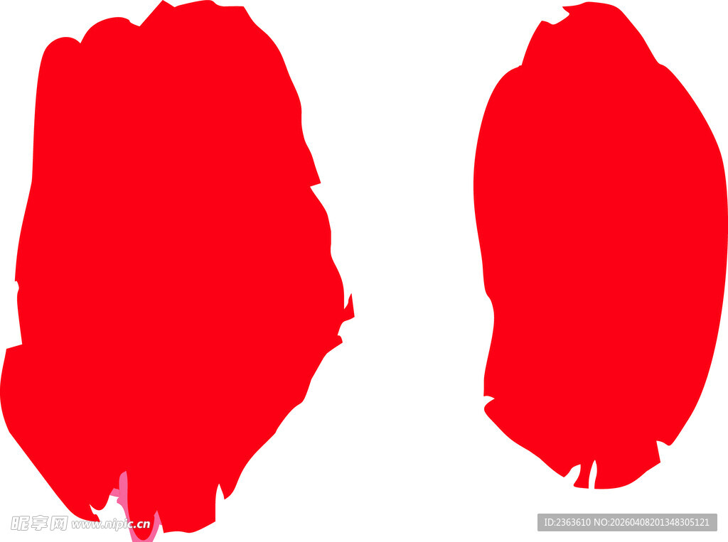 红色笔触图案展示