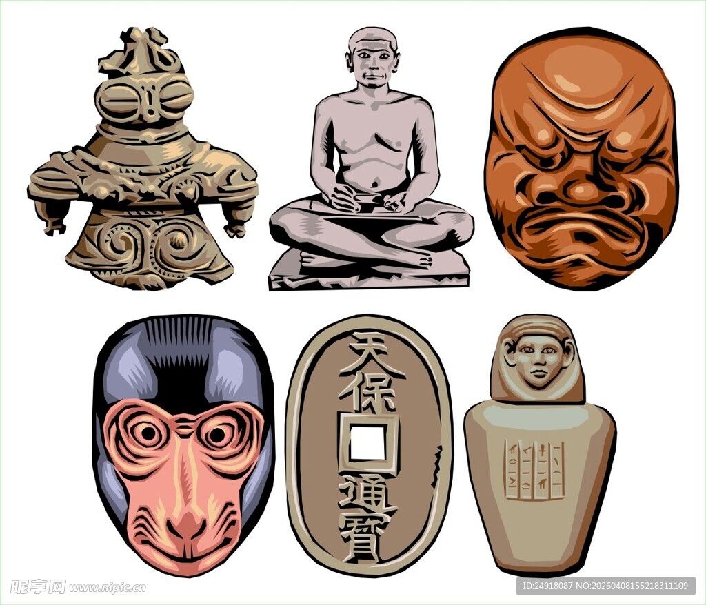 多样古文物造型展示