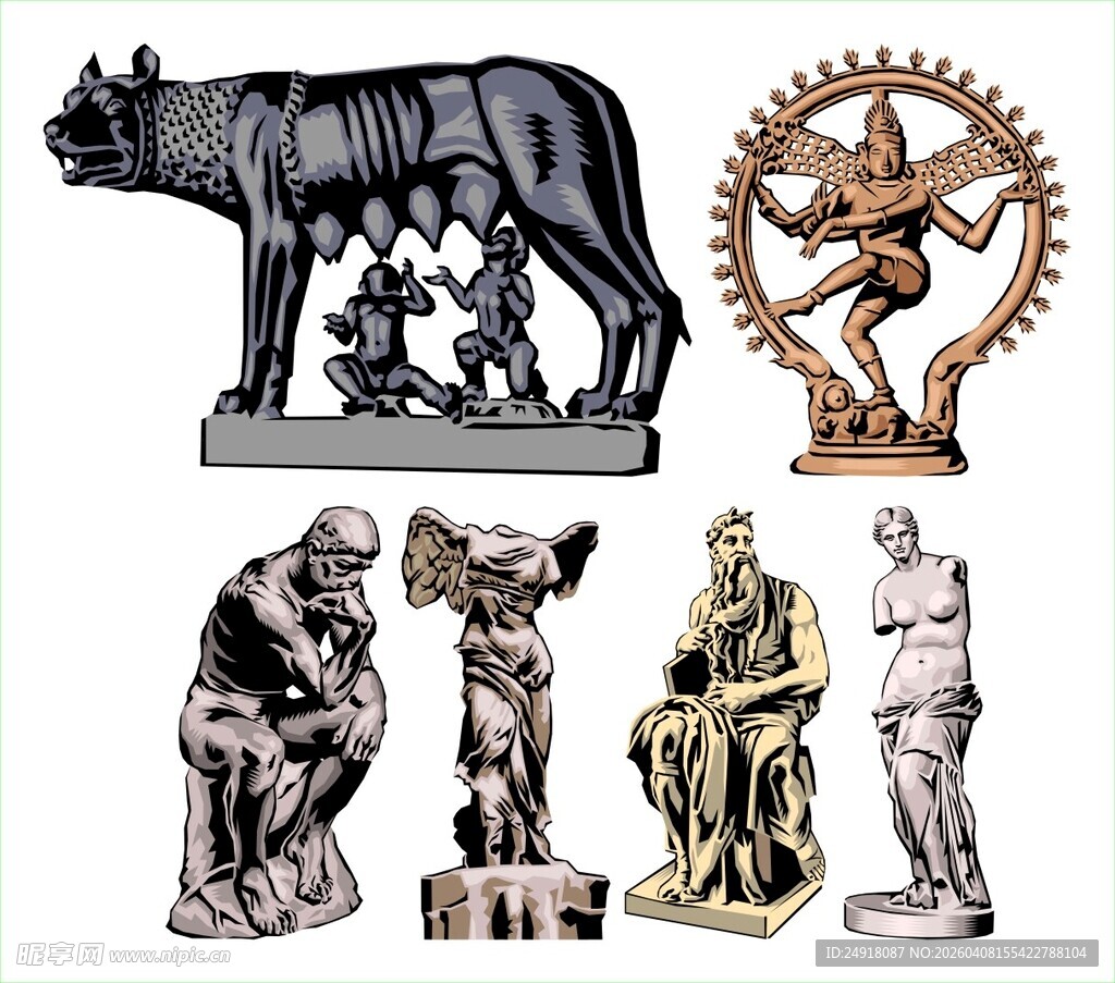 多样雕塑艺术品展示