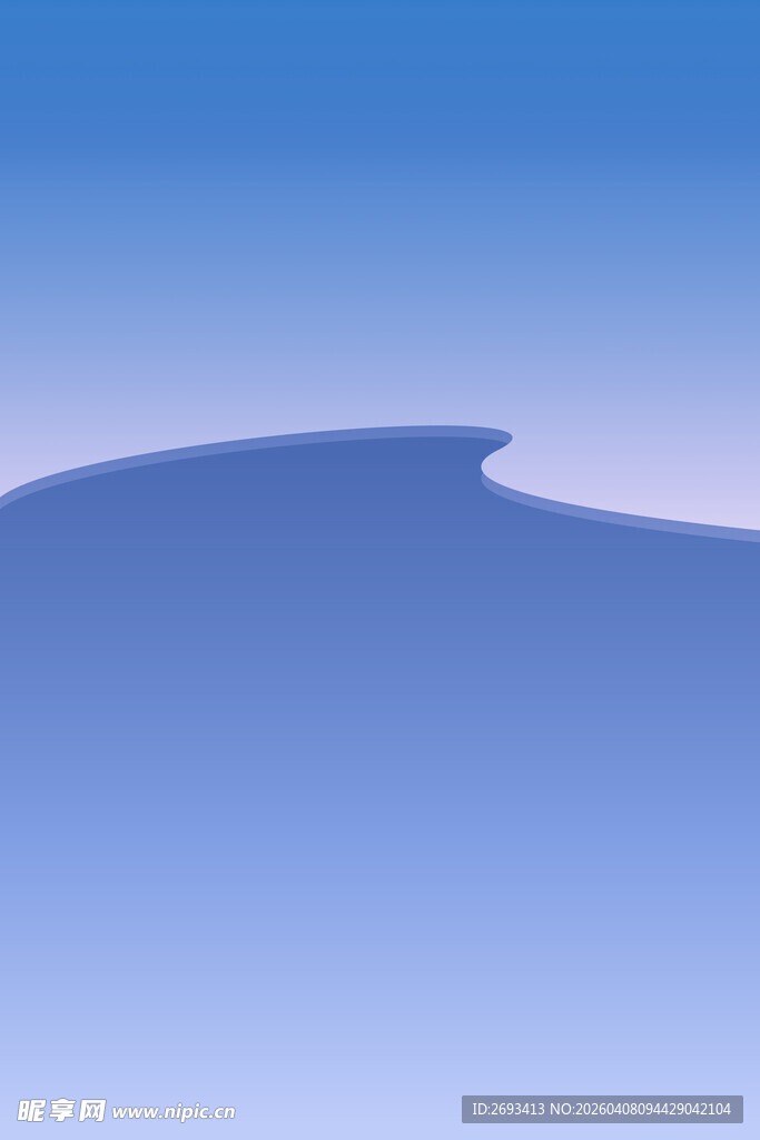 蓝色渐变背景下的山峰轮廓