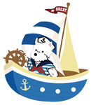 小狗驾驶蓝帆船