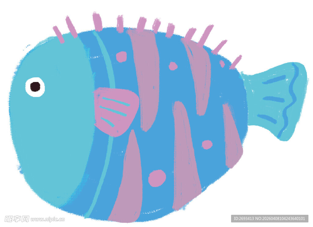 彩色条纹卡通小鱼