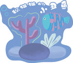 海底小鱼与珊瑚插画