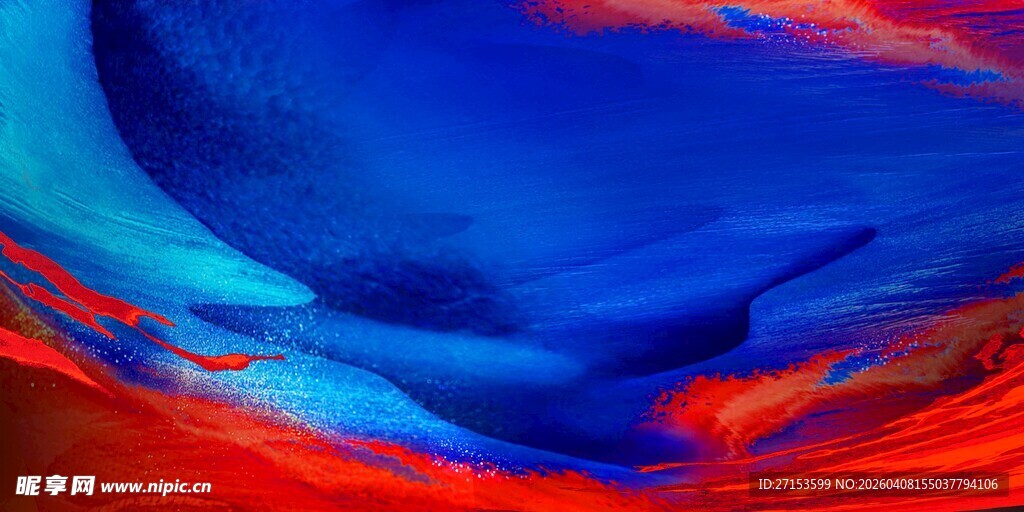 红蓝交融抽象艺术图案
